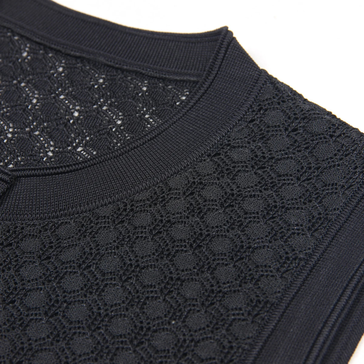 Spring And Summer New Fashion Thin Cut Hollow Lace Silver S Button Slim Fit Round Neck Sleeveless Temperament Women's Dress