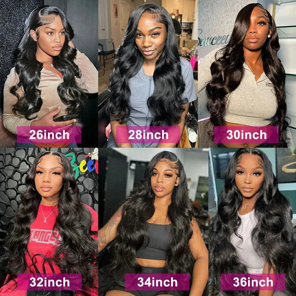 200% Real Density Body Wave 13x6 HD Transparent Lace Frontal Wigs For Women ≥98% Human Hair Wig 13x4 360 Pre Plucked Lace Front