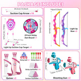 VATOS Night-Light Bow Arrow Guns Toy For Girls Archery Stand Target Board Indoor Outdoor Game Toys Kids Christmas Birthday Gift