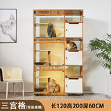 Cat cage villa solid wood foster cat breeding cage pet store window glass