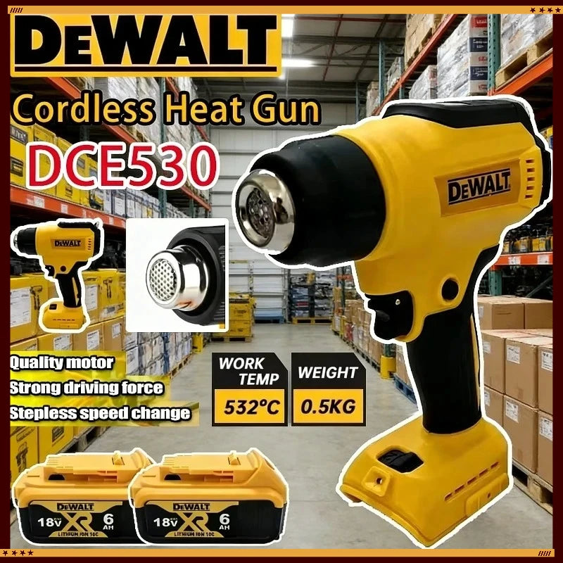 DEWALT DCE530 300W  Cordless Heat Gun High Power Thermal Blower for Welding And Heat Shrink Wrapping Compatible Tool