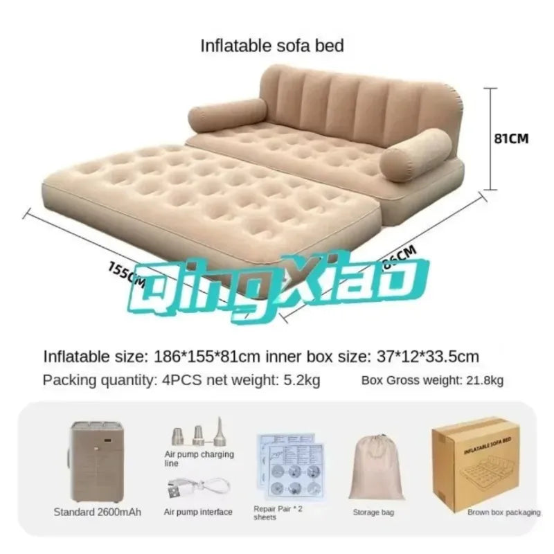 Automatic Inflatable Sofa Bed With Built In Pump Portable Foldable Lazy Air Mattress For Camping Tent Home Outdoor Use