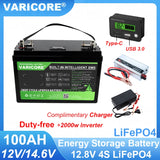 VariCore 12V/24V/36V/48V 360Ah 340Ah 180Ah 100Ah 120Ah LiFePO4 Battery for 4s 8s 10s 16s Solar Touring Car Golf Cart Duty-free