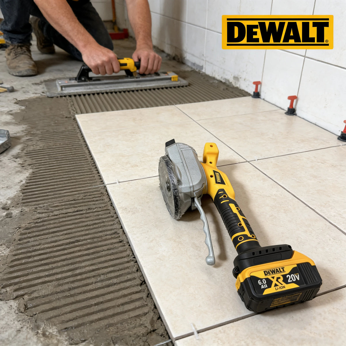 For Dewalt 20V Battery Tile Vibrating Tool Slip-proof Vibration Machine Suction Cup Vibrator Handheld Tiling Leveling Laying