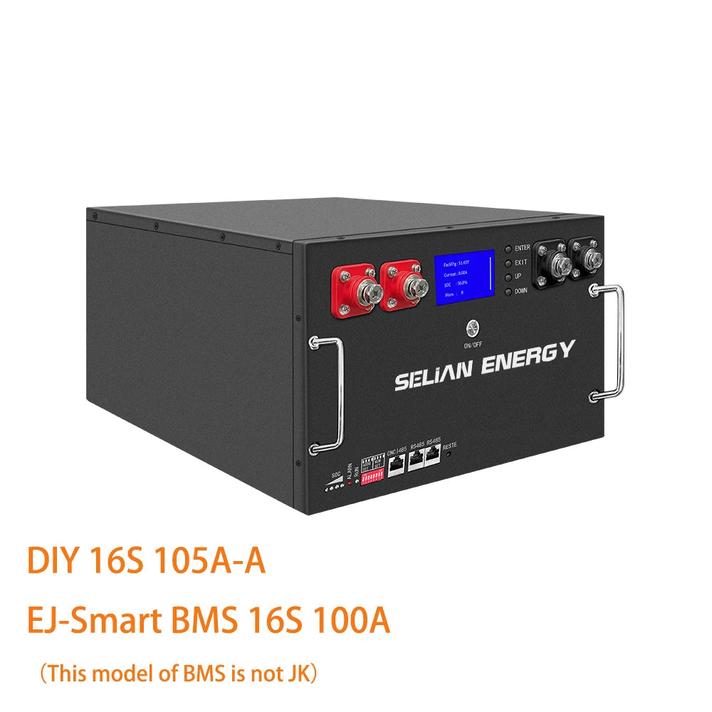 Selianenergy DIY Kits Box 48V 100Ah/105Ah LiFePO4 Battery Case With 16S 100A BMS for Solar Energy Storage For DIY 5kwh PL Stock