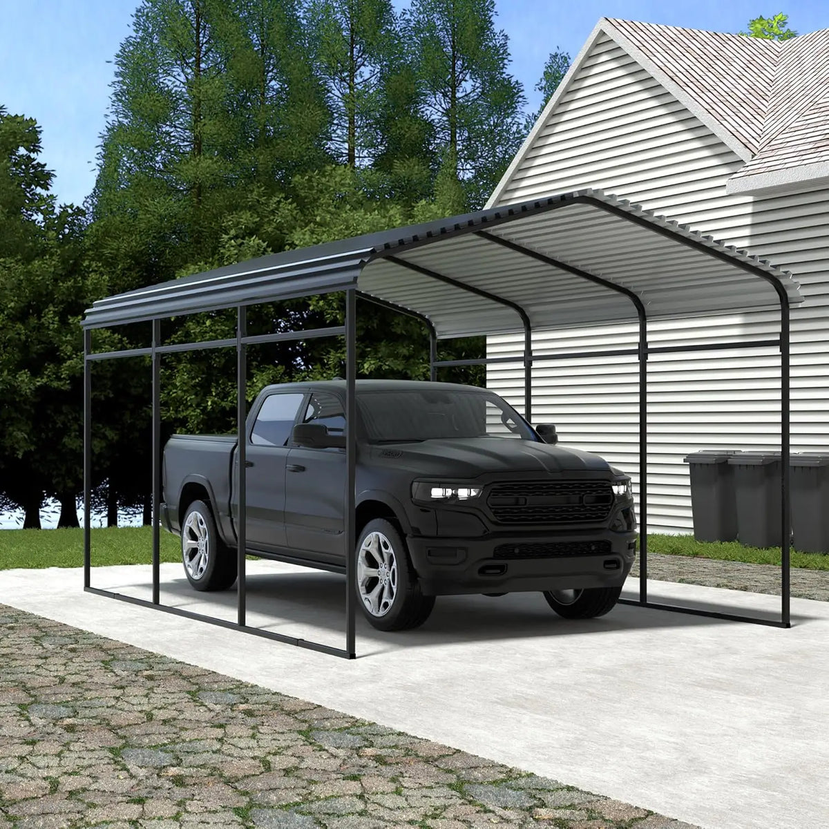 Metal Carport, Heavy Duty Carport Canopy with Galvanized Steel Frame and Roof, Outdoor Storage Shed, Car Tent, Customized