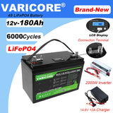 12V 120ah 160Ah 180ah LiFePO4 Battery Outdoors Touring Car Multifunctional USB3.0 Output for Travel Solar Panels 14.6v Charger