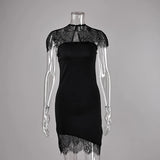 Linad Sexy White Off The Shoulder Mini Dress Spring Elegant Lace High Waist Asymmetrical Dresses Fashion Slim Dress Women 2026