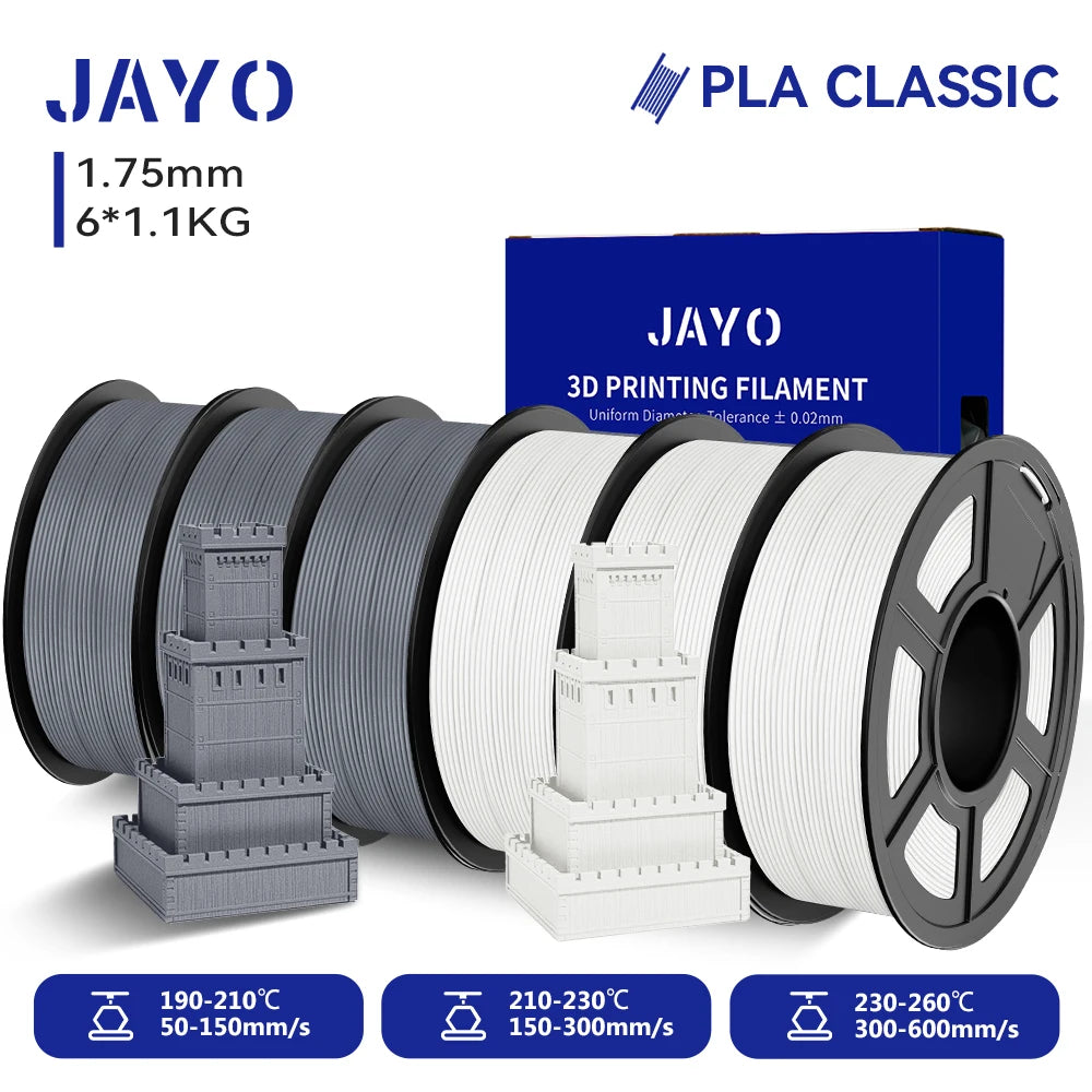 JAYO 3D PETG/ High Speed Matte PETG / PLA Classic Printer Filament 1.75mm 3D Printer Filament 6.6KG Neatly Wound PETG for 3D