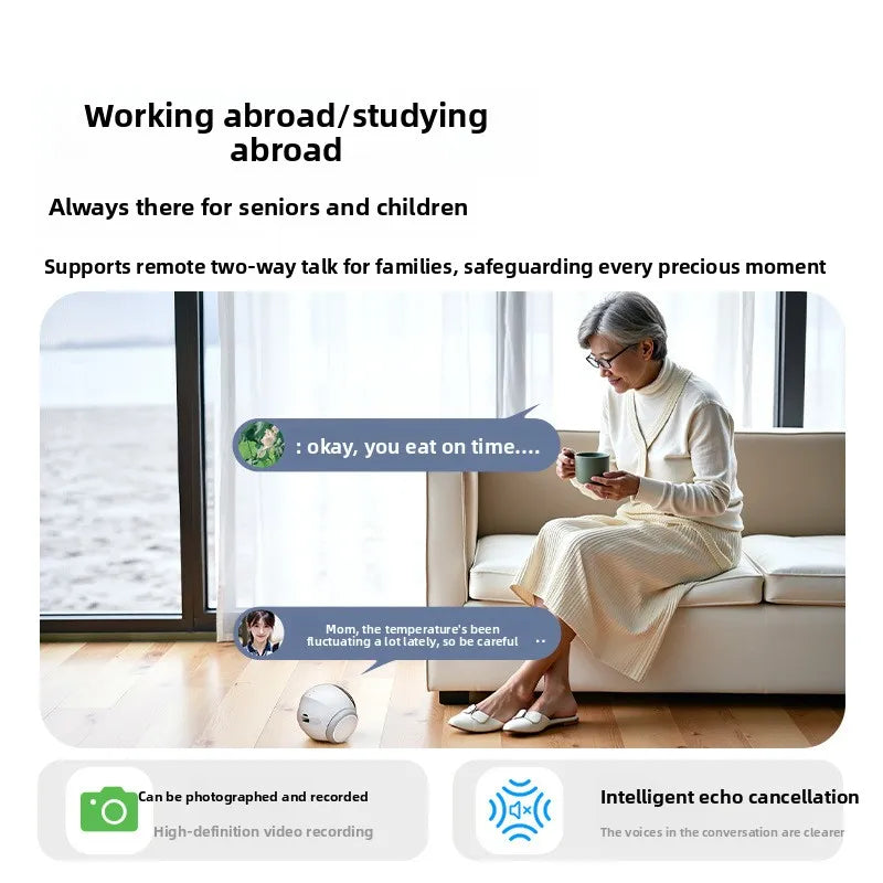 Home intelligent companion robot remote camera mobile monitoring elderly children teasing cats