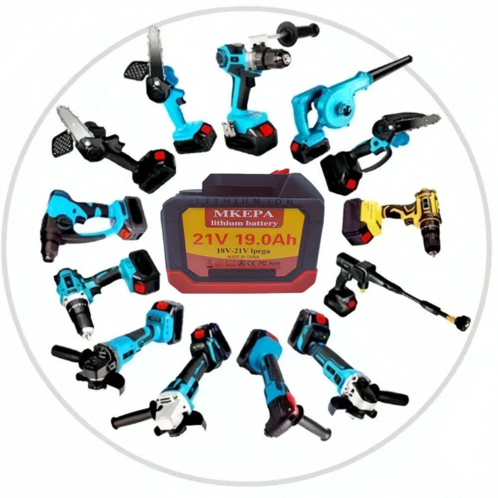 21V 19.0Ah 5S3P New Enhanced Large Capacity Electric Tool Battery Replacement, Suitable for Makita Electric Screwdriver Drill
