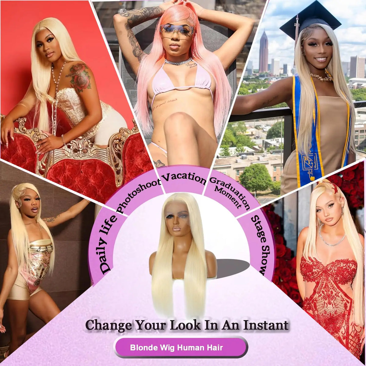 Blonde 613 Hd Lace Frontal Wig 13X6 Brazilian Straight Human Hair Wig 38Inch Transparent Lace Frontal Wig For Women 260 Density