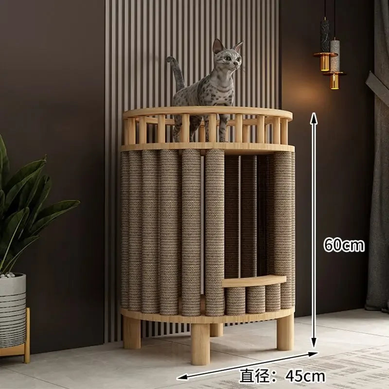 I L Solid Wood Cat Nest Cat Climbing Frame Space Capsule Cat Villa Nest Shelf Pet Toy Scratchers Products Furniture Accessories