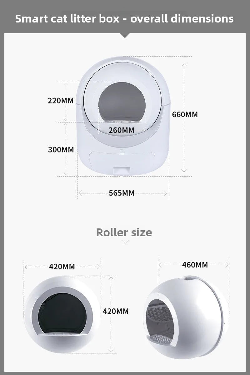 Smart Automatic Cat Litter Box Self Cleaning Enclosed Toilet Odor Elimination Remote，cat supplies，Self-cleaning cat litter box