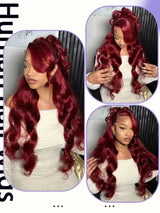 99j Burgundy Lace Front Human Hair Wig Body Wave 13x6 HD Lace Frontal
