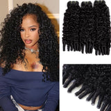 30 Inch Burmese Curly Bundles Human Hair Sew Brazilian Virgin Remy Hair Extensions 3/4 Bundles Raw Hair Bundles Double Weft