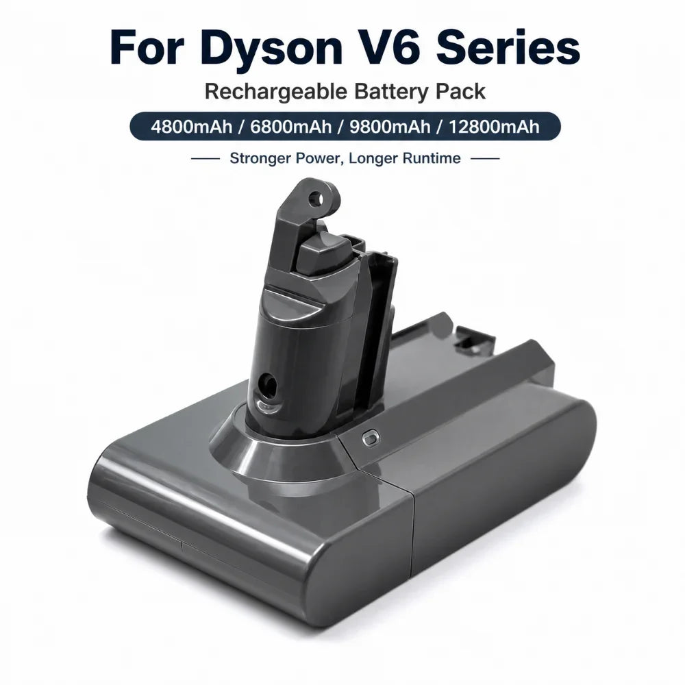 21 6V 12800mAh Li Ion Battery for Dyson V6 DC62 DC59 SV03 High Capacity Replacement Vacuum Cleaner Power Pack