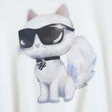 Summer New Women's Cotton Heat Transfer Letter Cartoon Pattern round Neck Short Sleeve T-Shirt Casual Slim Fit K Brand T-shirt
