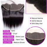 Peruvian Human Hair Bundles With Closure Straight Raw 3 4 Bundles With 4x4 5x5 HD Lace Closure Virgin Weave With 13x4 Frontal
