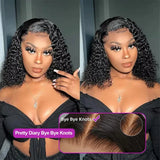 Short Bob Wigs Water Curly 13x4 13x6 Deep Wave HD Lace Frontal Wig For