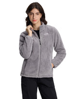 Pioneer Camp Women's Fuzzy Fleece Jacket Lightweight Full Zip Up Warm Soft Fleece Coat for Spring Fall Winter