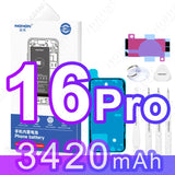 NOHON High Capacity Battery for iPhone 12 Pro Max 13 Mini 14 Plus 15 16 0 Cycle Replacement Li-ion Polymer Bateria with Tools