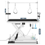 Heavy Duty Electric Lifting Pet Dog Grooming Table for Large Dogs with Overhead Arm Anti-Skid Rubber Desktop and Powerful Motor