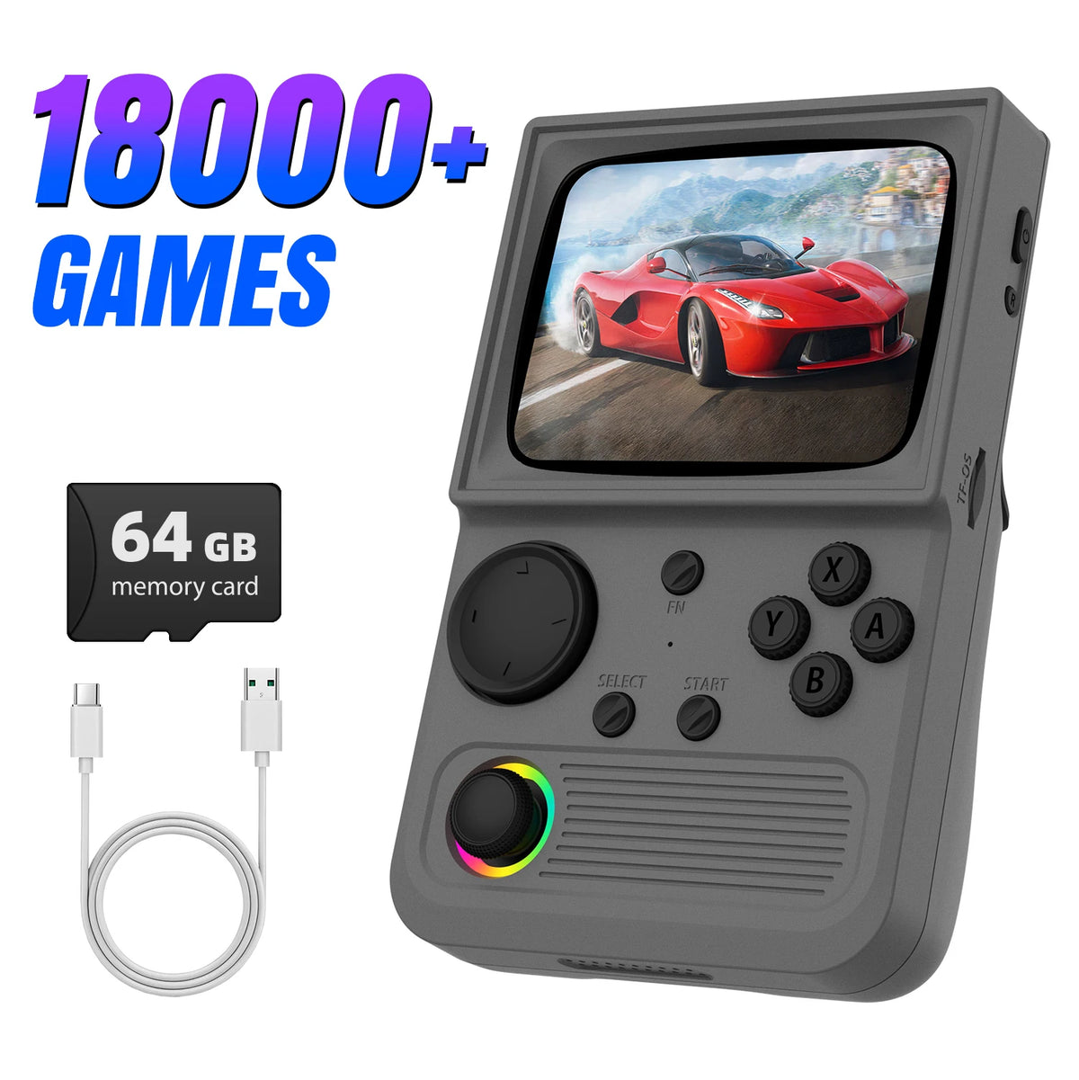 R36T Retro Handheld Game Console 22000+Game 3.5'' HD IPS Screen WI-FI Multiplayer 128G Portable Pocket Video Player Ship From US
