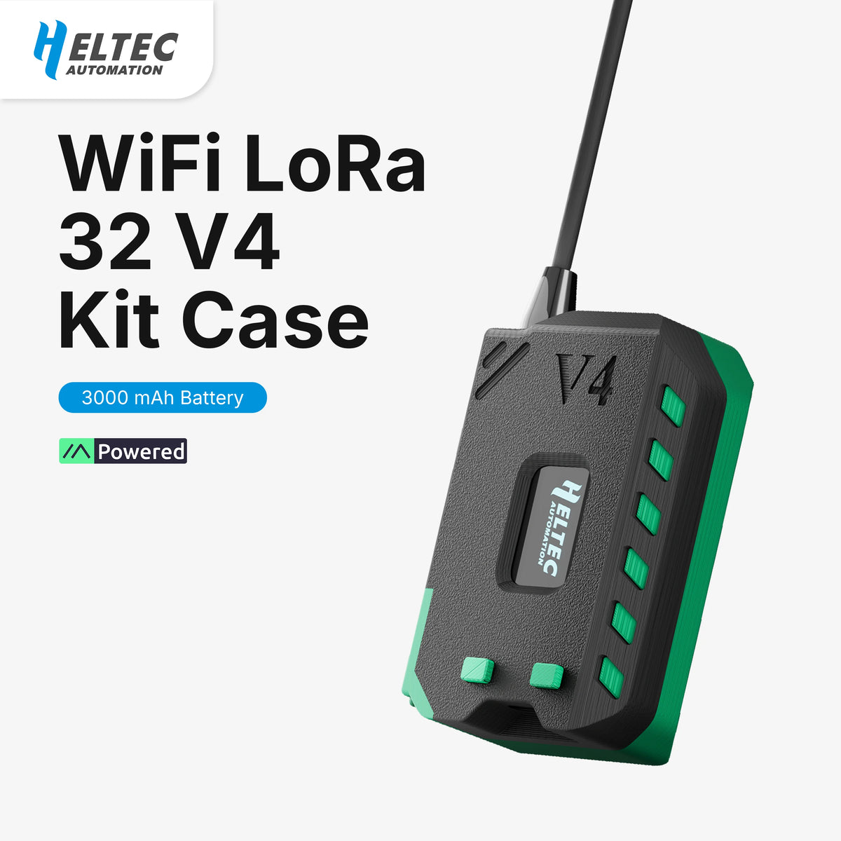 Heltec V4 Meshtastic WiFi LoRa 32 Dev-Board Case Set with 3000mAh Battery Soft Antenna ESP32 SX1262 Solar Powered BLE High Power