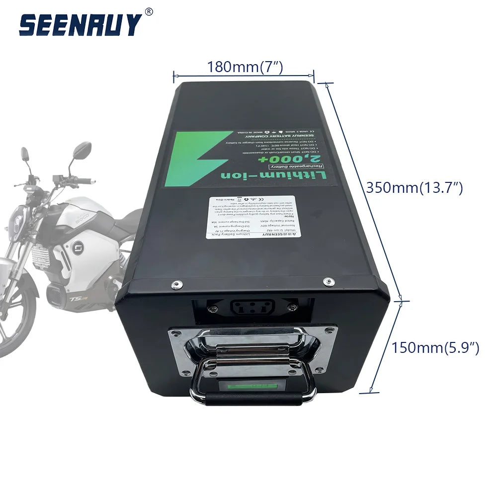 SEENRUY Super Soco Battery 17S 60V 50Ah 40Ah 30Ah Original Replacement Large Capacity Support Bluetooth APP Display TC TS