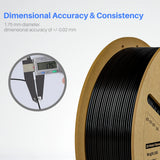 ELEGOO PLA Plus 10kg Filament 1.75mm Black 3D Printing Material Dimensional Accuracy +/- 0.02 mm Fits Most FDM 3D Printers