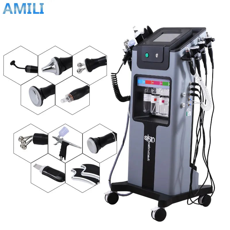 The New 10 In 1 Aqua Peeling Lift Skin Bubble Moisturizer Oxygen Machine Skin Care Cleansing Facial  Equipment