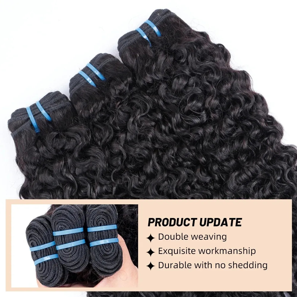 32Inch Burmese Curly Bundles Human Hair Bundles Raw Unprocessed Weaving Human Hair Extensions Deep Wave 1/3/4 Bundles