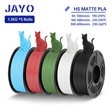 JAYO PLA Classic 3D Filament 1.75mm High Speed Matte PLA 3D Printer Filament Neatly Wound 3D Printing Materials 5Rolls/set