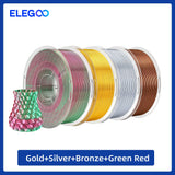 ELEGOO 5KG/10KG 1.75mm Silk PLA Filament,3D Printer Filament 1kg Gold Silver Fits for Most FDM 3D Printers