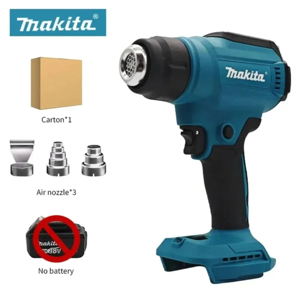 Makita 18V Cordless Heat Gun Handheld Hot Air Soldering Gun LED Display 550°C Temperature Control Thermal Blower Tool