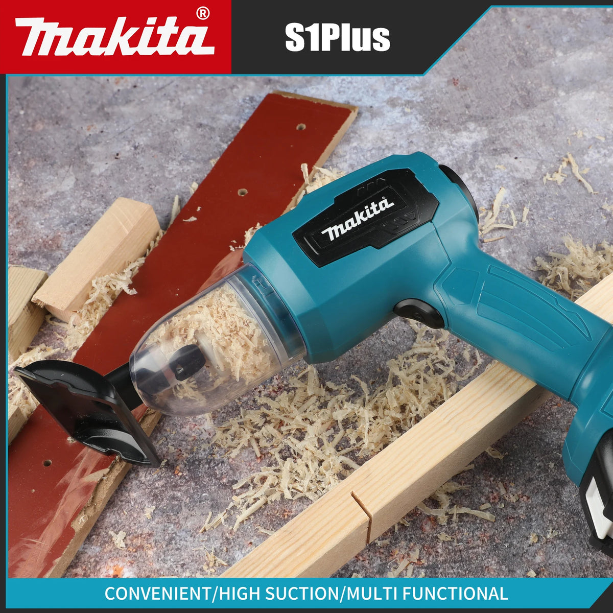 Makita Strong Suction Mini Electric Vacuum Cleaner Wireless Handheld Home Cleaner Blower With 7 Nozzeles for 18V Battery