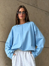 New Autumn Women's Cotton T-Shirt Long Sleeve Top Oversized Round Neck Pullovers 2026 Female Clothes Soft Basic Loose Shirts