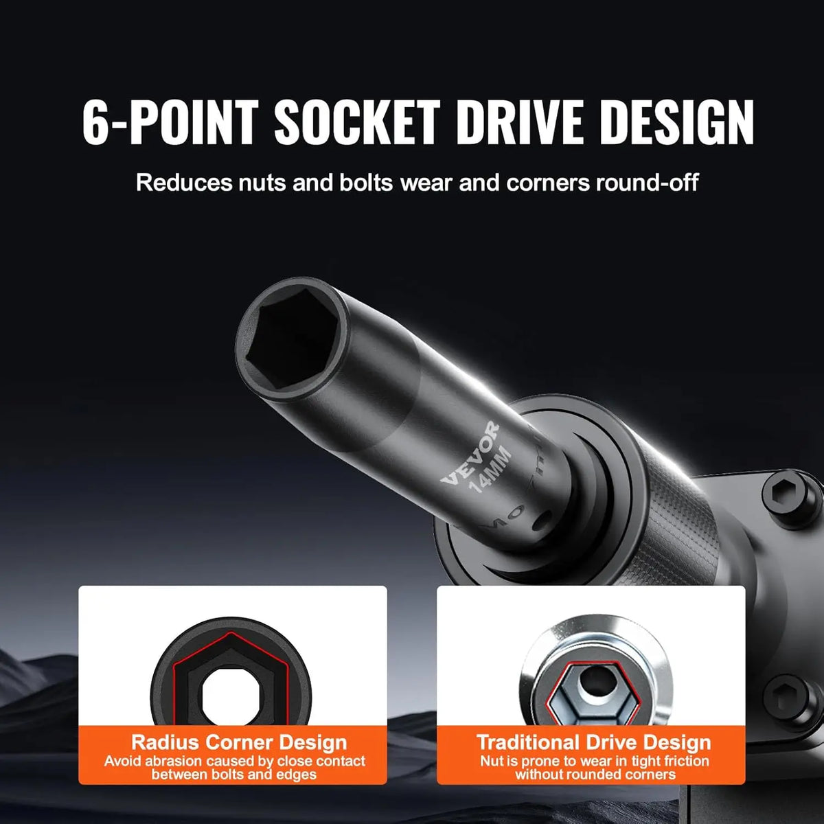 48-Piece 3/8" Drive Impact Socket Set with SAE/Metric Sizes, Deep & Shallow, Extension Bar & Adapters