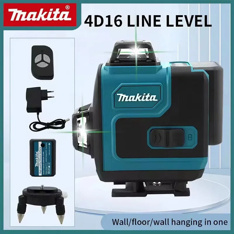 Makita 16-Line Cross Level 360 Horizontal Vertical High-Precision Green Light Laser High-Precision Wall-Mounted Portable Tool
