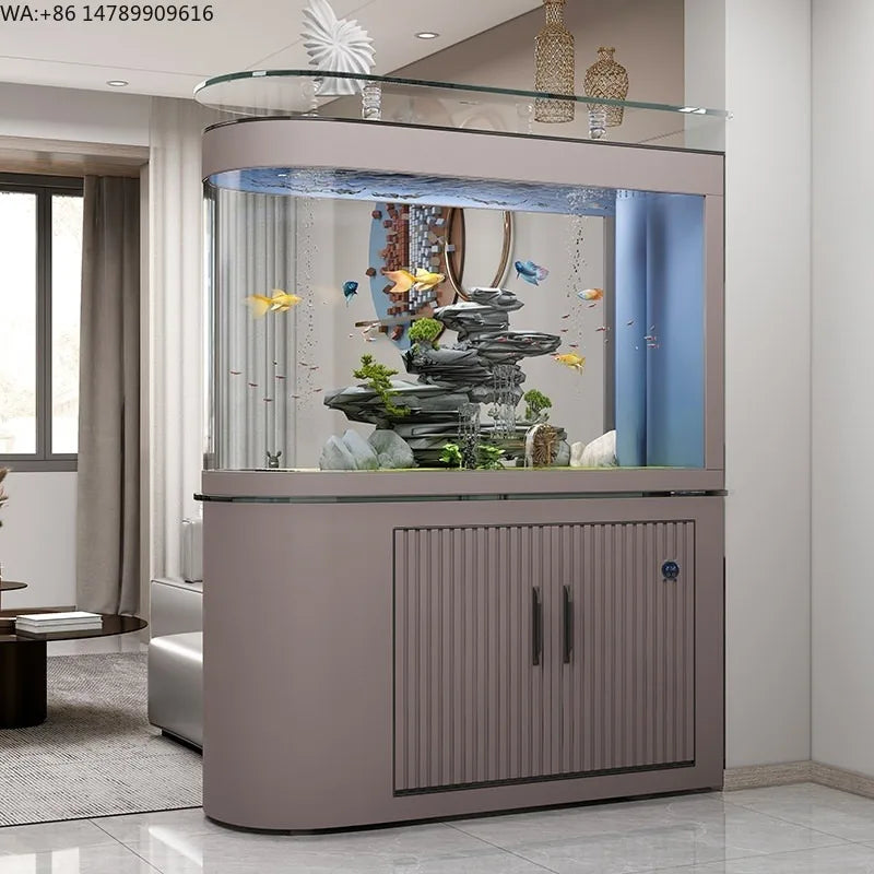 All-in-One AquariumBullet Head Bottom Filter Goldfish Aquarium Partition Glass Eco-friendly Smart Living Room Office Medium Larg