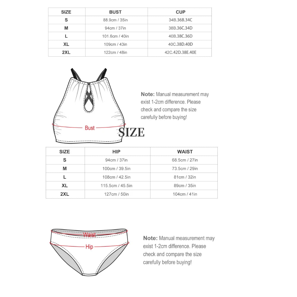 Summer Beach Swimsuits Couple Outfits Women's Two-Piece Swimsuits Summer Flower Patterns Customizable