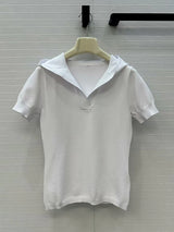 Women's t-shirt New elastic knitted short sleeved top for autumn 2025 Hooded slim fit V-neck pullover Women's corset y2k hoodie