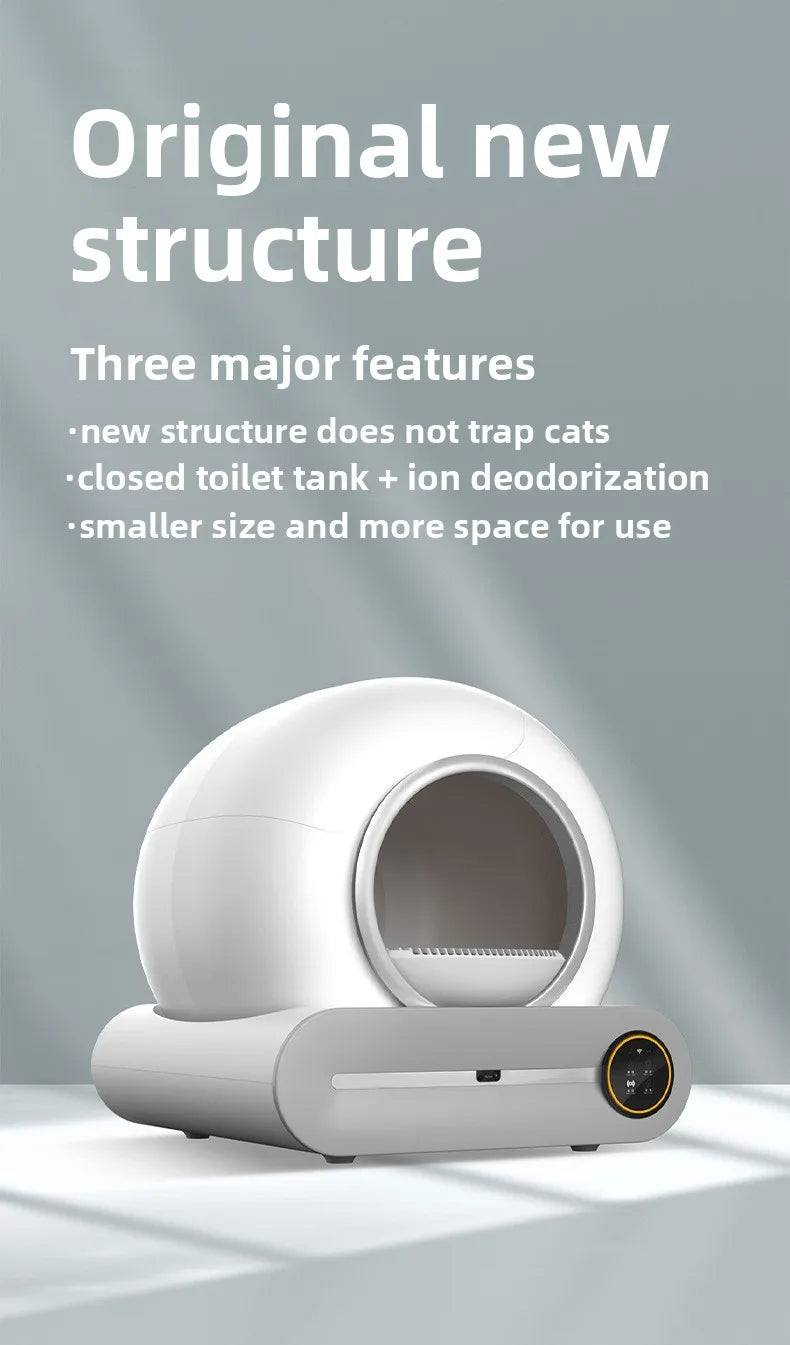 Automatic Smart Cat Litter Box Large Capacity Pet Cat Litter Box Cat Toilet Automatic Cleaning App pet Cat Litter Box