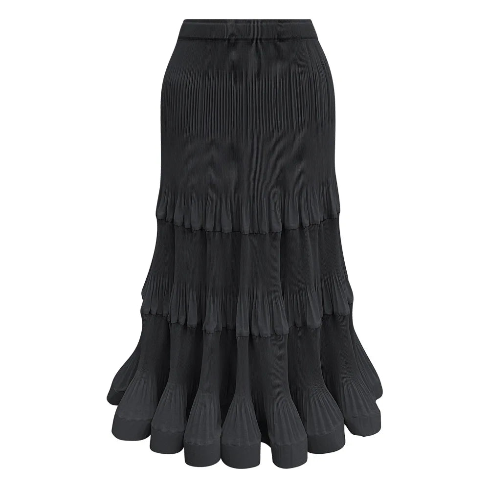 Pleated T-Shirt Top 2026 Summer New Ruffled Sleeveless Vest Simple Elegant Fashion Cake Skirt Elegant Women Travel Outfit