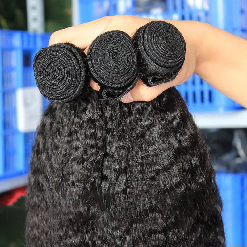Peruvian Human Hair Bundles Kinky Straight Raw 3 4 Bundles 28 30 Inch Virgin Hair Extension For Women Sew In Quick Weave Bundle