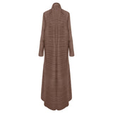 Miyake Pleated Turndown Collar Long Sleeve Cardigan Dress Long Coats Women New Abaya Fashion Solid Loose Large Size Clothes