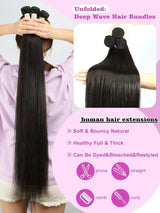30 32 Inch Bone Straight Bundle Human Hair Unprocessed Raw Remy Hair 3 4 Bundles Brazilian Extension Machine Double Weft