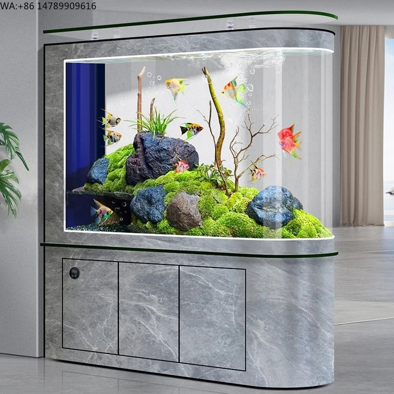 All-in-One AquariumWholesale Customized Rectangle Luxury Glass Smart Fish Tank Set Eco-Friendly Energy Saving Aquarium Filter Li