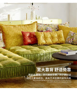 Sofa living room retro pattern high-end villa corner combination fabric sofa